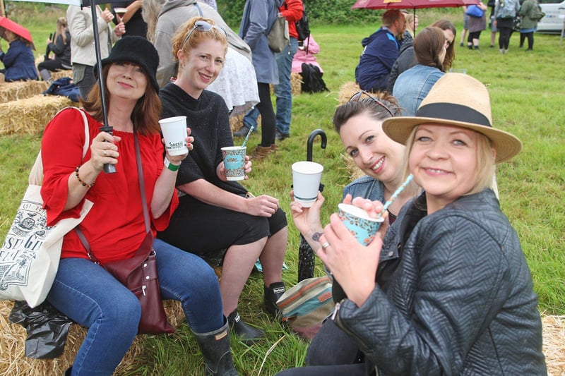 DM21070896a.jpg. Sussex Gin and Fizz Festival. From left, Lisa Langridge, Louise Baines, Rosie Frogett and Justine Marsden. Photo by Derek Martin Photography. SUS-211007-204908008