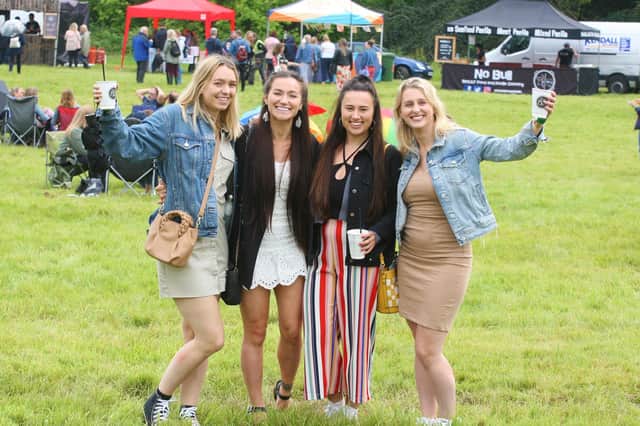 DM21070948a.jpg. Sussex Gin and Fizz Festival. From left, Sophie Doust, Allana Falconer, Helen Edwards and Becky Drakeford. Photo by Derek Martin Photography. SUS-211007-204221008