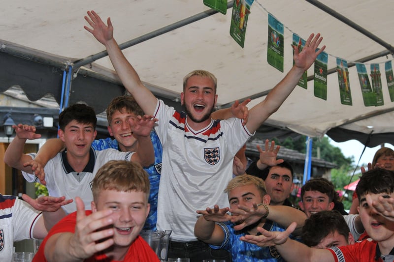 England fans enjoy England's strong start at the Pack Horse pub in Northborough. Pictures: Chris Lowndes