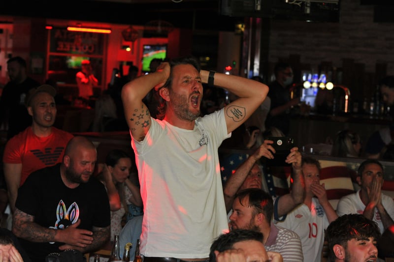 England fans watching at Coyote's went through the whole range of football emotions during the Euro 2020 final. Pictures: Chris Lowndes.