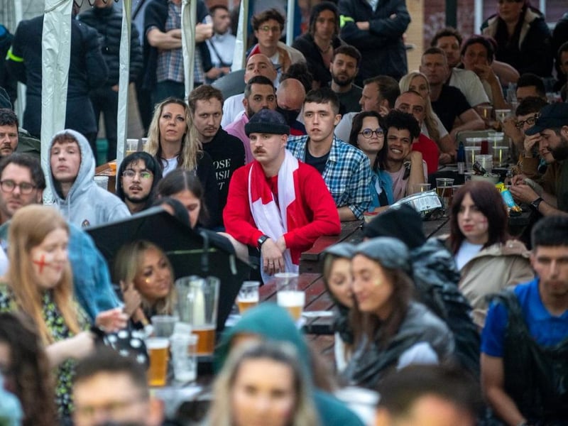 Fans gathered at the Black Prince hoping to see football finally come home