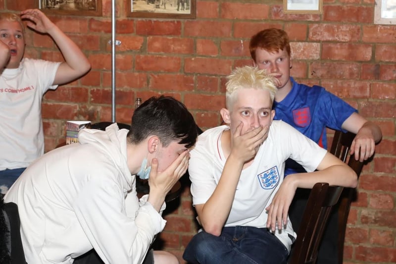 England fans in disbelief as another penalty is saved