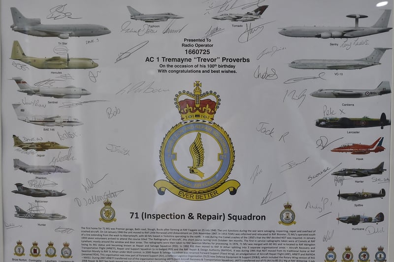 Trvevor's personalised picture from the RAF.