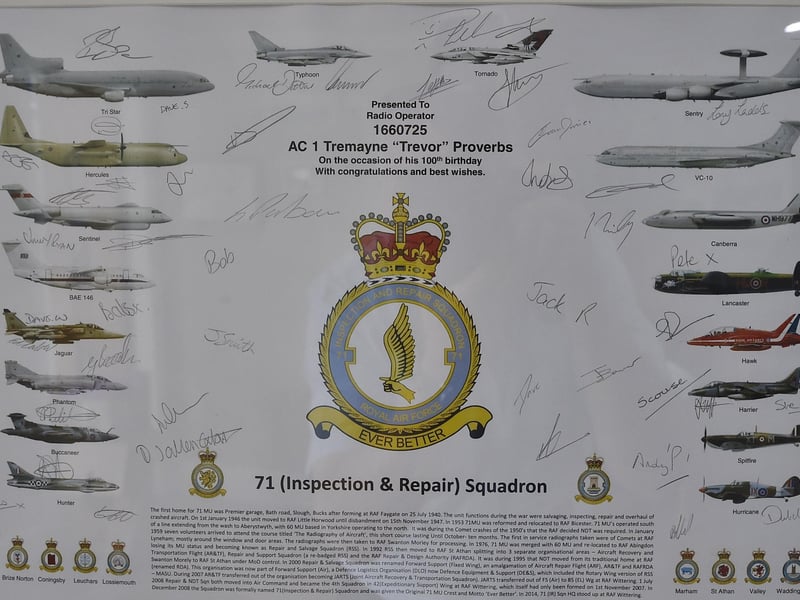 Trvevor's personalised picture from the RAF.