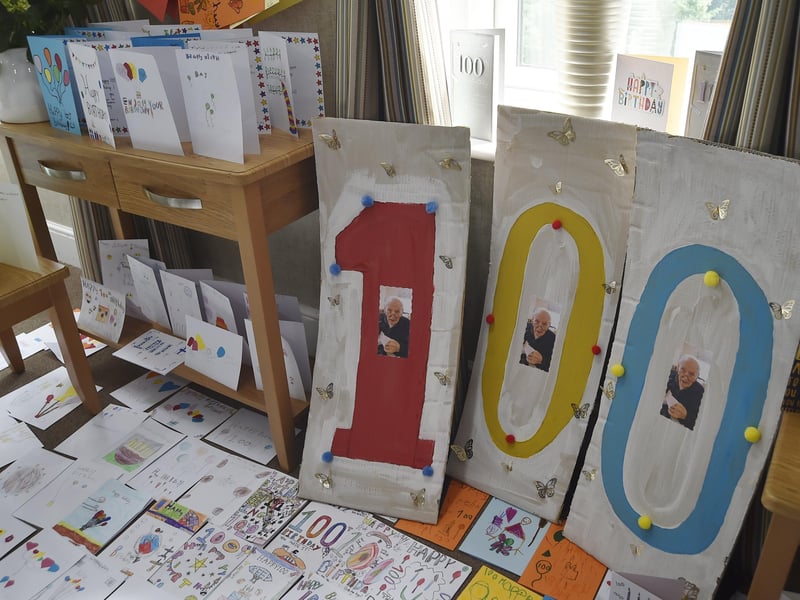 Just some of Trevor's over 500 birthday cards.