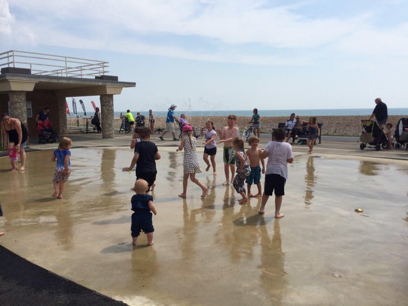 Splash Pad at The Gap on the seafront in East Worthing is a lot of fun for children and you can tie it in with a visit to the Gull Island sand park