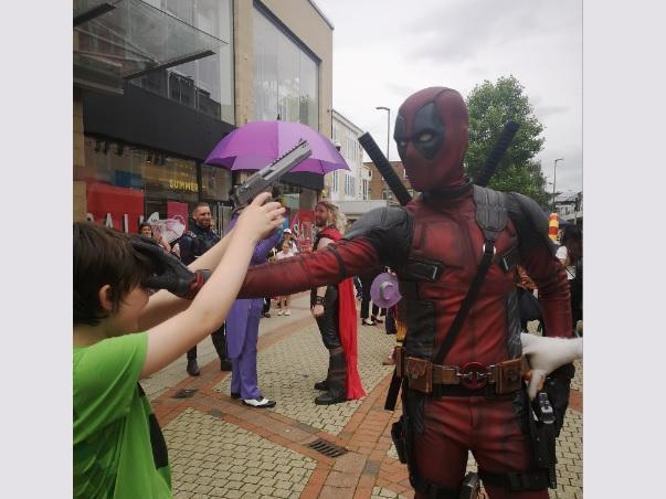 12-year-old Harley and Deadpool