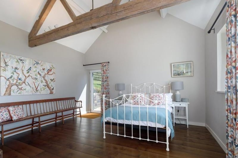 A bedroom at the Greyfell barn conversion near Edgehill, Banbury (Image from Rightmove)