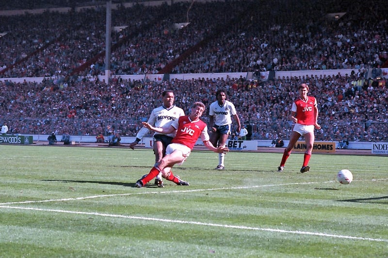 Brian Stein scores the Wembley winner in 1988 v Arsenal