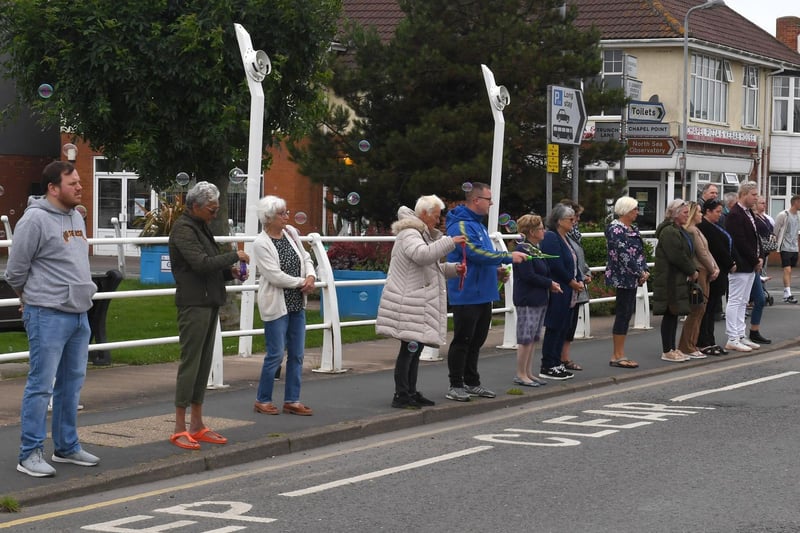 Members of the community of Chapel St Leonards lined the street to pay their respects.