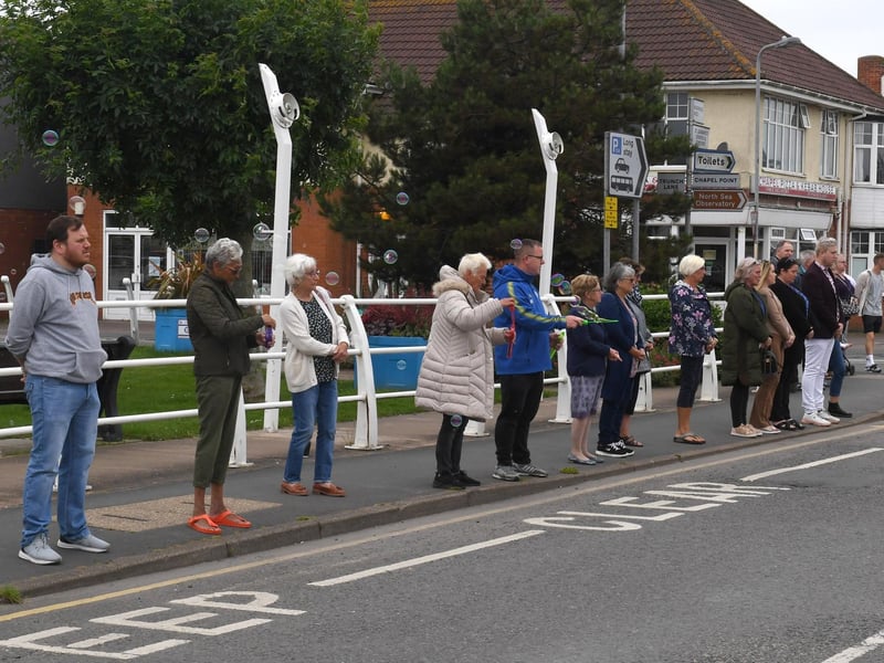 Members of the community of Chapel St Leonards lined the street to pay their respects.