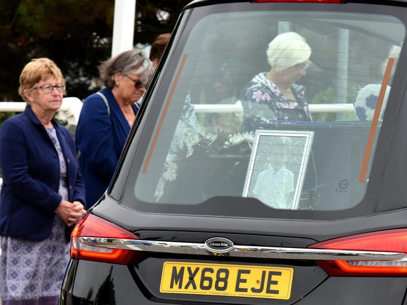 Friends and family were asked to wear blue and not black to reflect DJ's love of Chelsea football club.