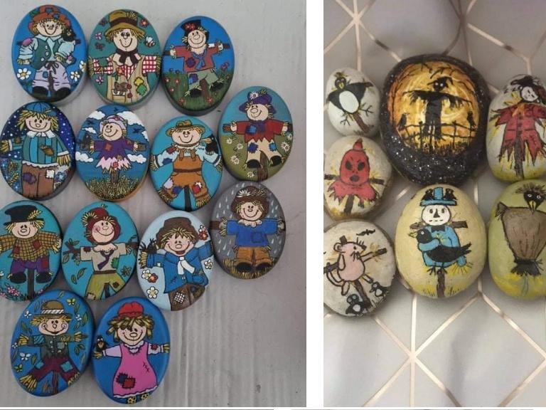 Hemel Rocks have created these scarecrow themed rocks