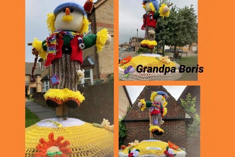Ladies from Yarn Bomb Hemel Hempstead have created these scarecrow themed postbox toppers