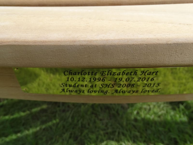 A memorial to Charlotte at her former school in Spalding.