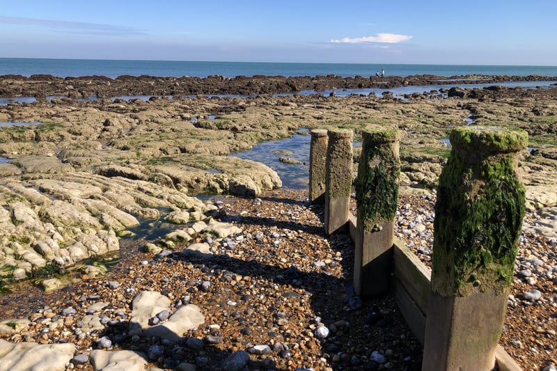 Low tide on Eastbourne beach near Holywell, taken by Frances Burgess. SUS-210716-110755001