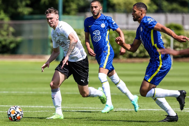 Jack Taylor in action with Hakim Ziyech and Ruben Loftus-Cheek of Chelsea.