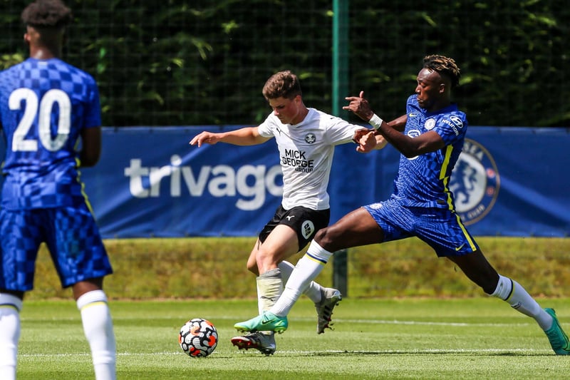 Ronnie Edwards in action with Tammy Abraham of Chelsea.
