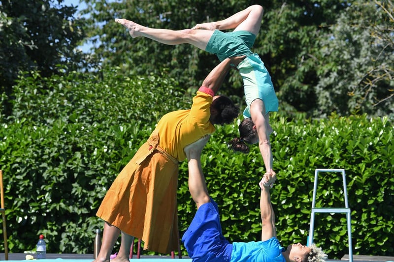 These all-female acrobats are seriously athletic.