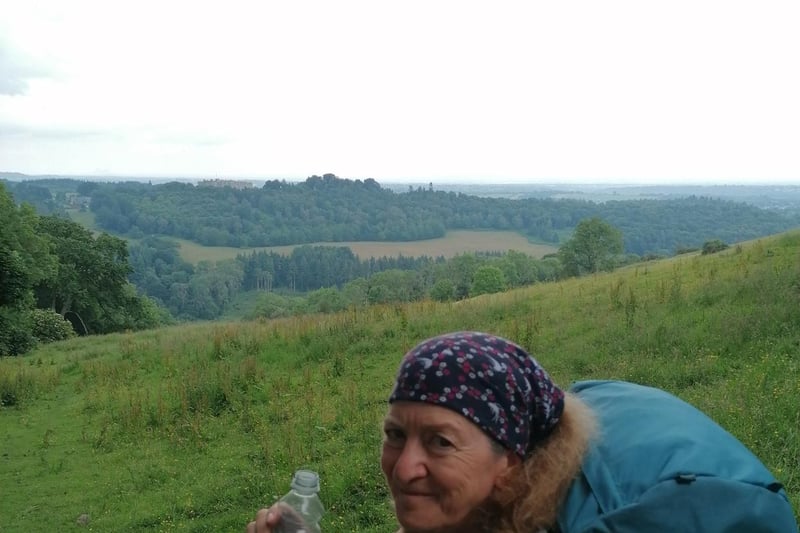Mandi on day four, Chirk Castle in background
