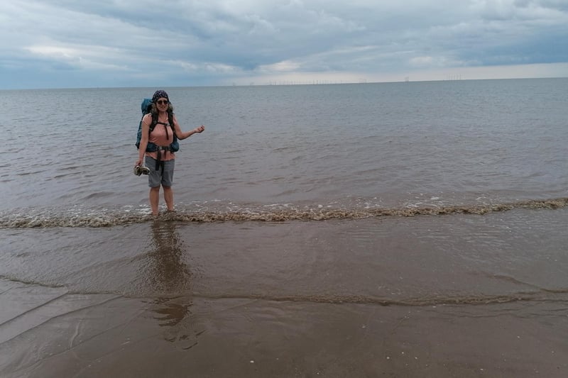 Mandi eventually made it to the Prestatyn sea where she enjoyed a quick paddle and finally reached the end of the Offa’s Dyke Path walk