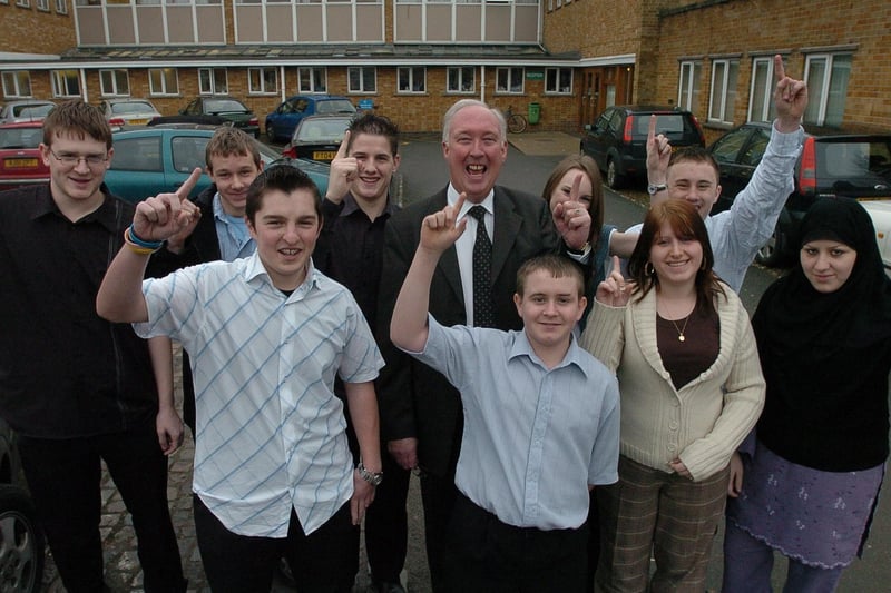 Chris Walford  head at John Mansfield School with some of his sixth formers.