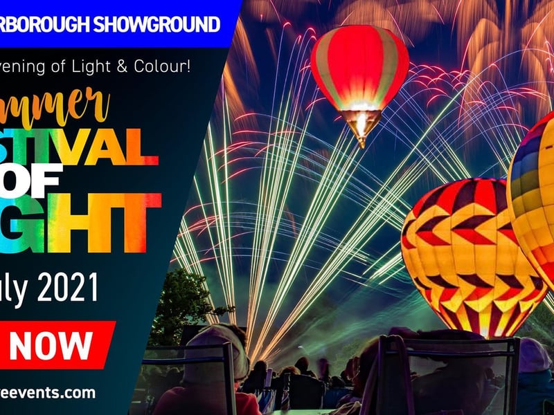 July 24. The Summer Festival of Light takes place on July 24 at the Market Harborough Showground, where there will be a colour smoke display, hot air balloons, a firework display, street food, local bespoke bars and a giant funfair! Tickets are £20 for adults and £10 for children.