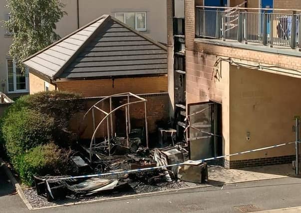 The aftermath of the fire in Petersfield Road. Photo: Hampton Hargate & Vale Neighbourhood Watch.
