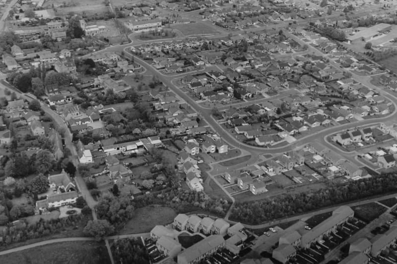 This ariel photograph is a view of Orton Waterville taken in June 1982. One of the originals villages of the Ortons, it once had its own railway station. It has seen much development since the new town expansion.