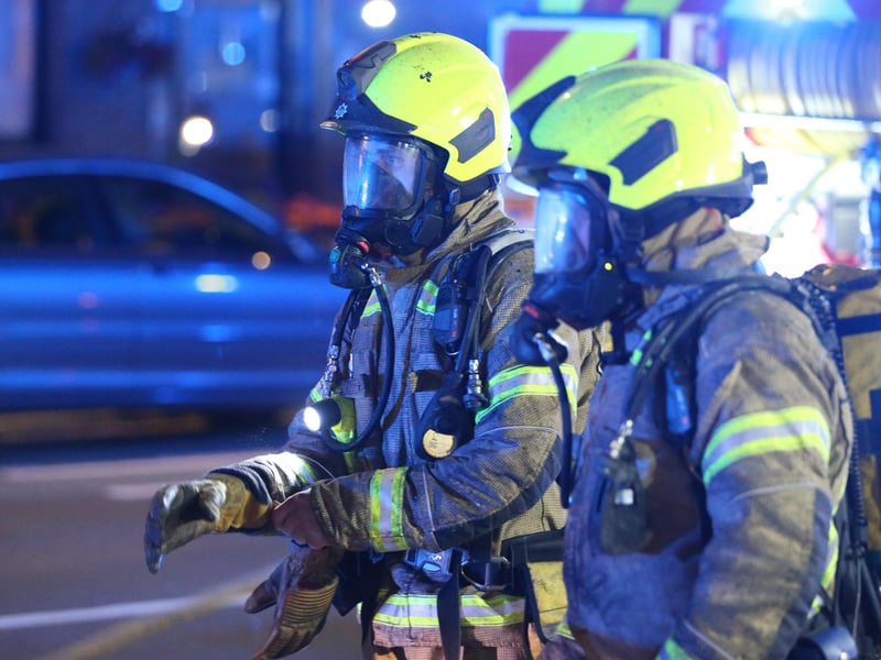 Crews at the scene in Worthing