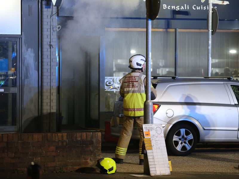 Crews at the scene in Worthing