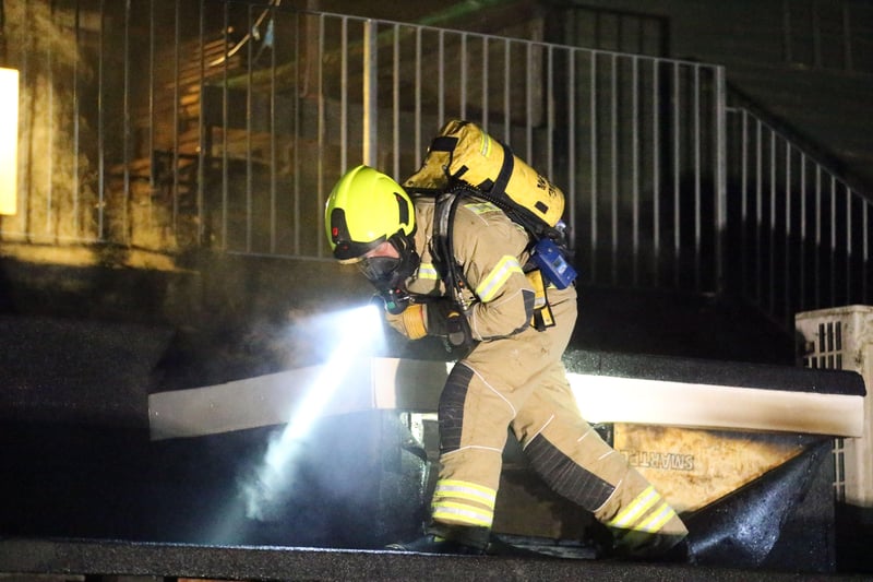 Crews at the scene in Worthing