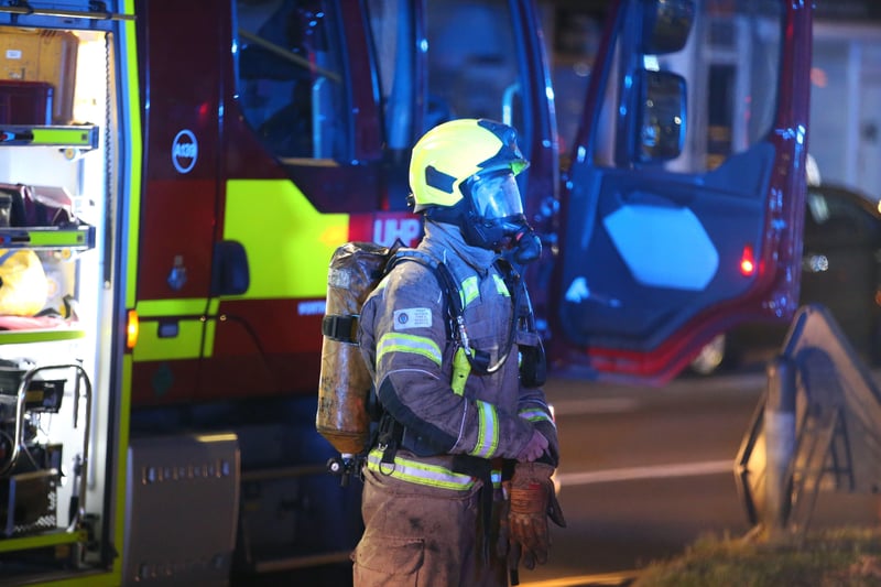 Crews at the scene in Worthing