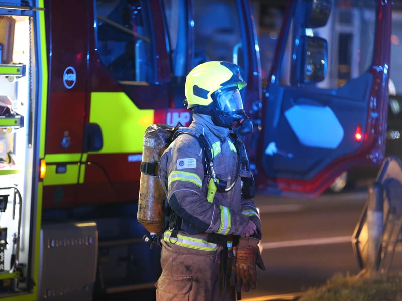Crews at the scene in Worthing