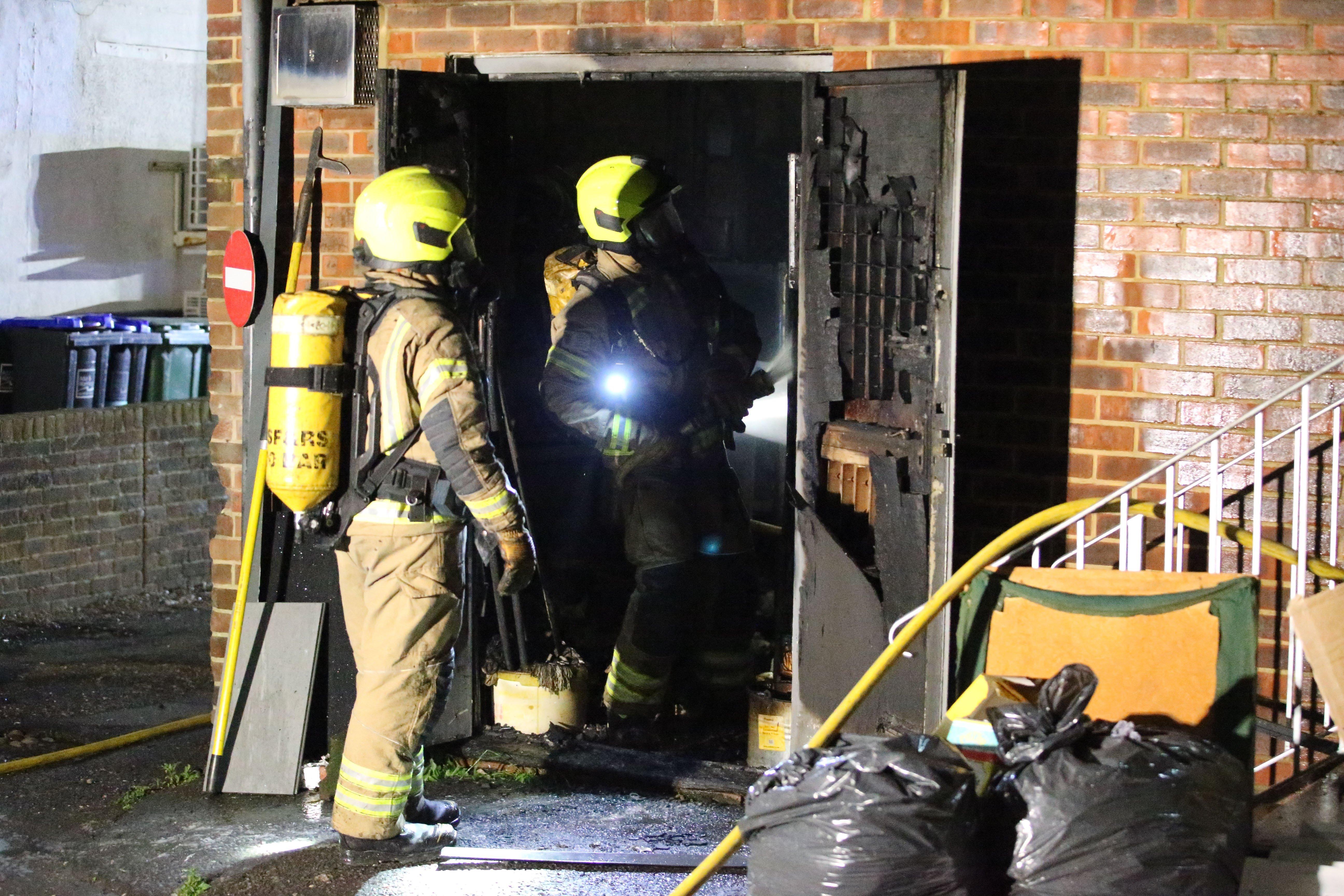 Crews at the scene in Worthing