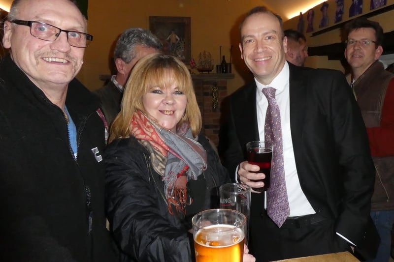 Daventry MP Chris Heaton-Harris stops in for a drink with customers.