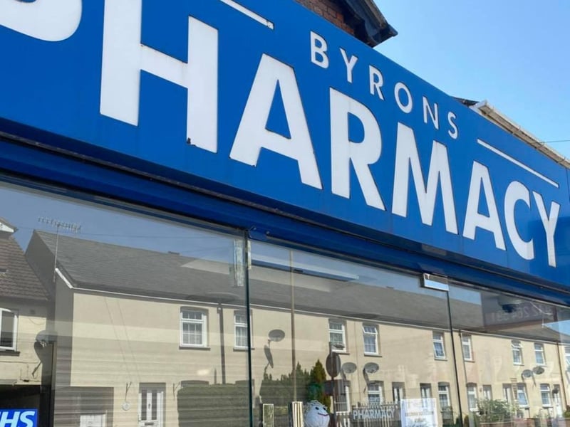 Byrons Pharmacy displayed a scarecrow in the shop window