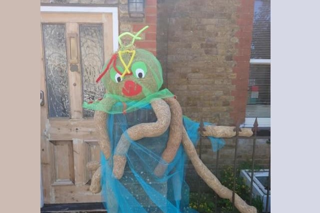 Creative octopus scarecrow