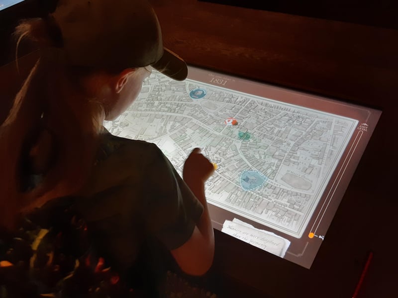 Brad Barnes and daughter Jasmine visited Nottingham Castle - interactive in the Rebellion Gallery