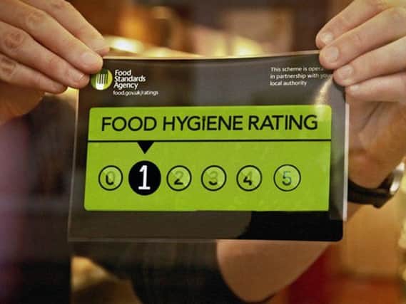 Establishments given a 'one' rating are told they require major improvement