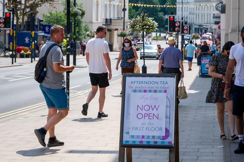 People in Leamington enjoyed the sunshine this week as temperatures soared and there was a 'feel good' mood around the town centre after lockdown restrictions were lifted nationwide on Monday (July 19). The Parade was bustling on Tuesday when this picture was taken.