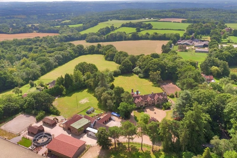 Eight bedroom equestrian property for sale in Chillies Lane, Crowborough, for £3,500,000. Picture via Zoopla. SUS-210723-121007001