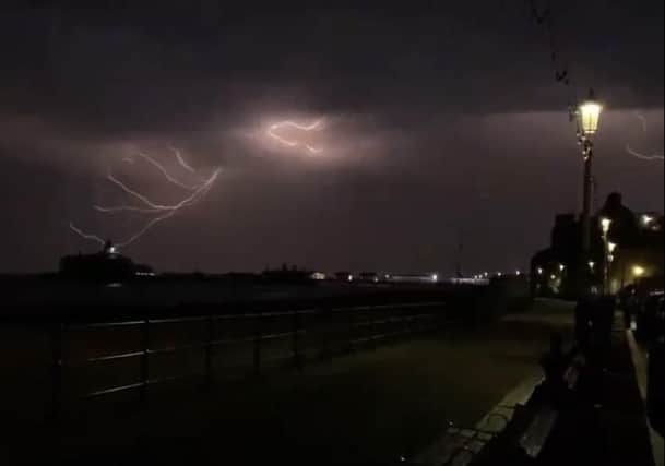 Lightning over Eastbourne Pier. Picture from Laura and Jazmine Parsons. SUS-210724-121751001