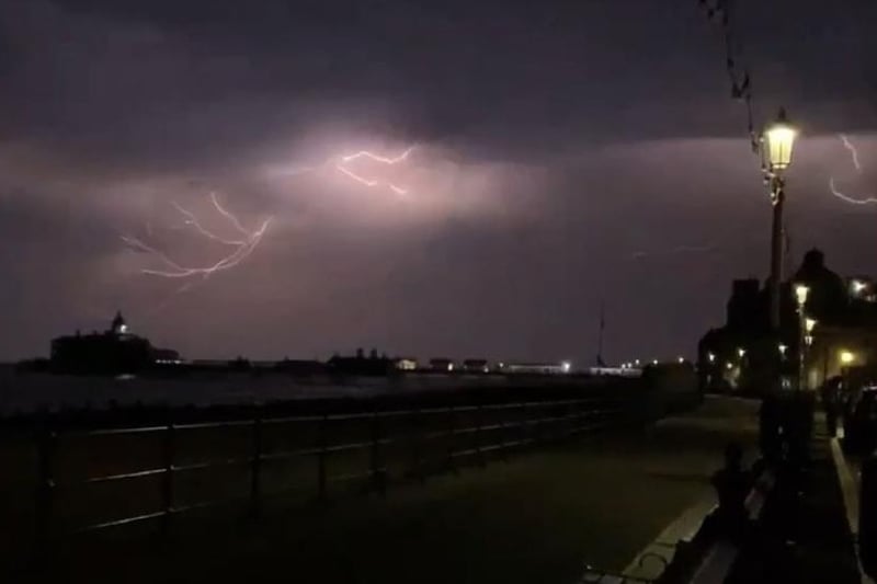 Lightning over Eastbourne Pier. Picture from Laura and Jazmine Parsons. SUS-210724-121821001
