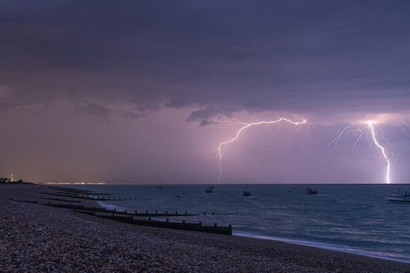 Lightning over Littlehampton. Picture from Coastal JJ. SUS-210724-123630001