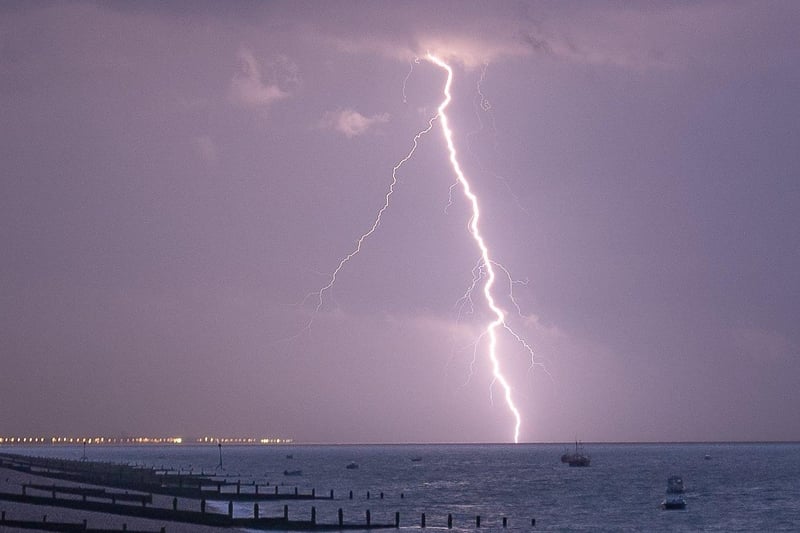 Lightning over Littlehampton. Picture from Coastal JJ. SUS-210724-123609001