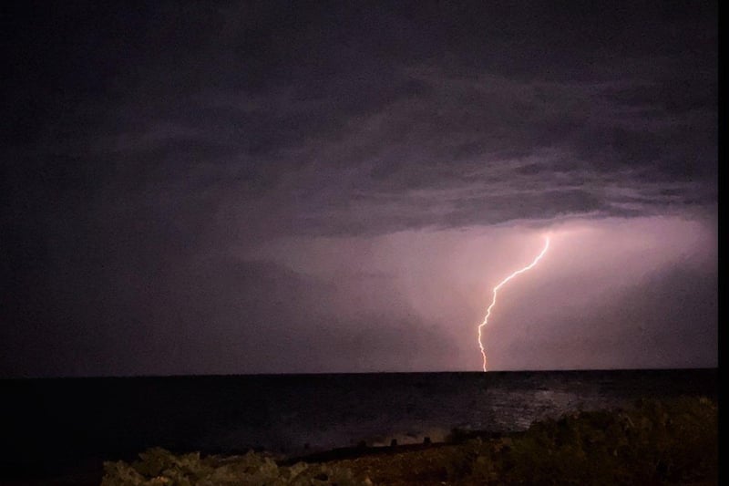The lightning from Littlehampton. Picture from Claire Carwithen. SUS-210724-150014001