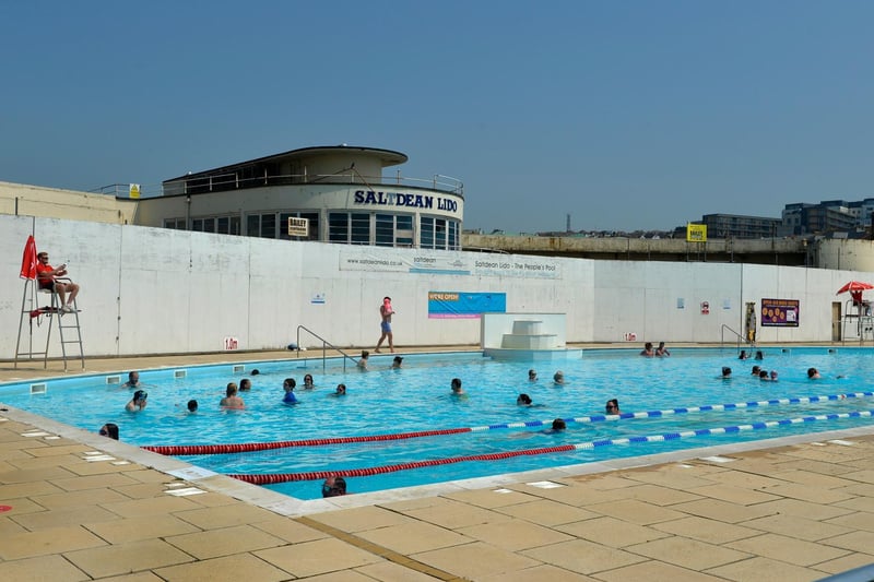 People have been enjoying a swim in the main pool at Saltdean Lido