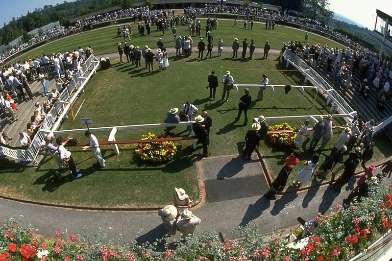 A 1990 view of the parade ring during Glorious Goodwood / Picture: Allsport UK /Allsport