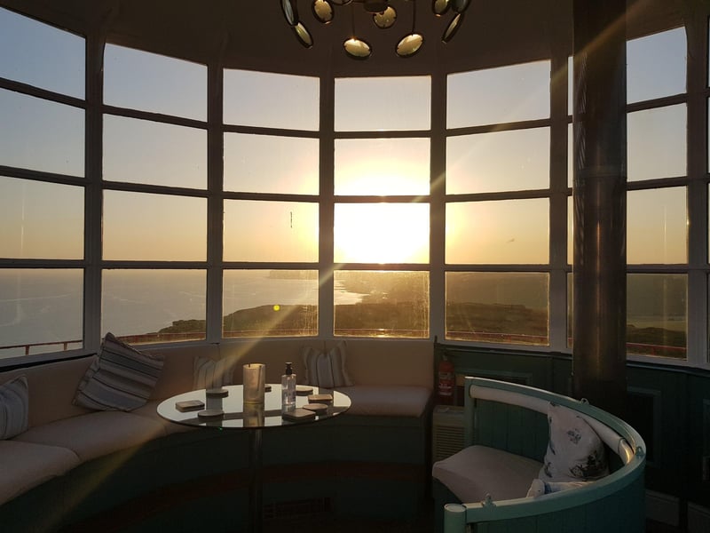 View from Belle Tout lighthouse, Beachy Head, Eeastbourne, by Bob Newton. SUS-210726-113946001
